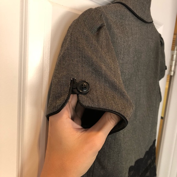 Grey Short Sleeve Business Blazer with Lace Detail - Picture 5 of 8